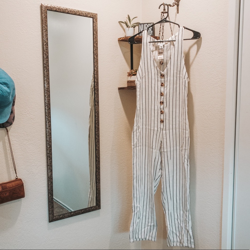 Brand New Striped Linen jumpsuit